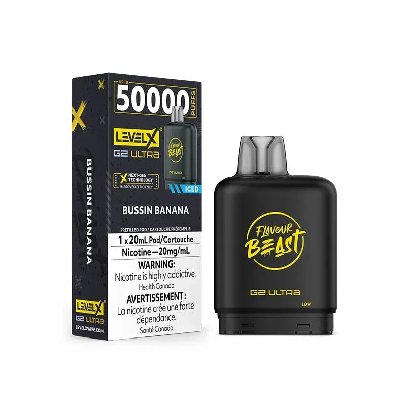 Flavour beast Level x G2 50K Ultra Bussin banana ice Flavour beast Level x G2 50K Ultra Bussin banana ice